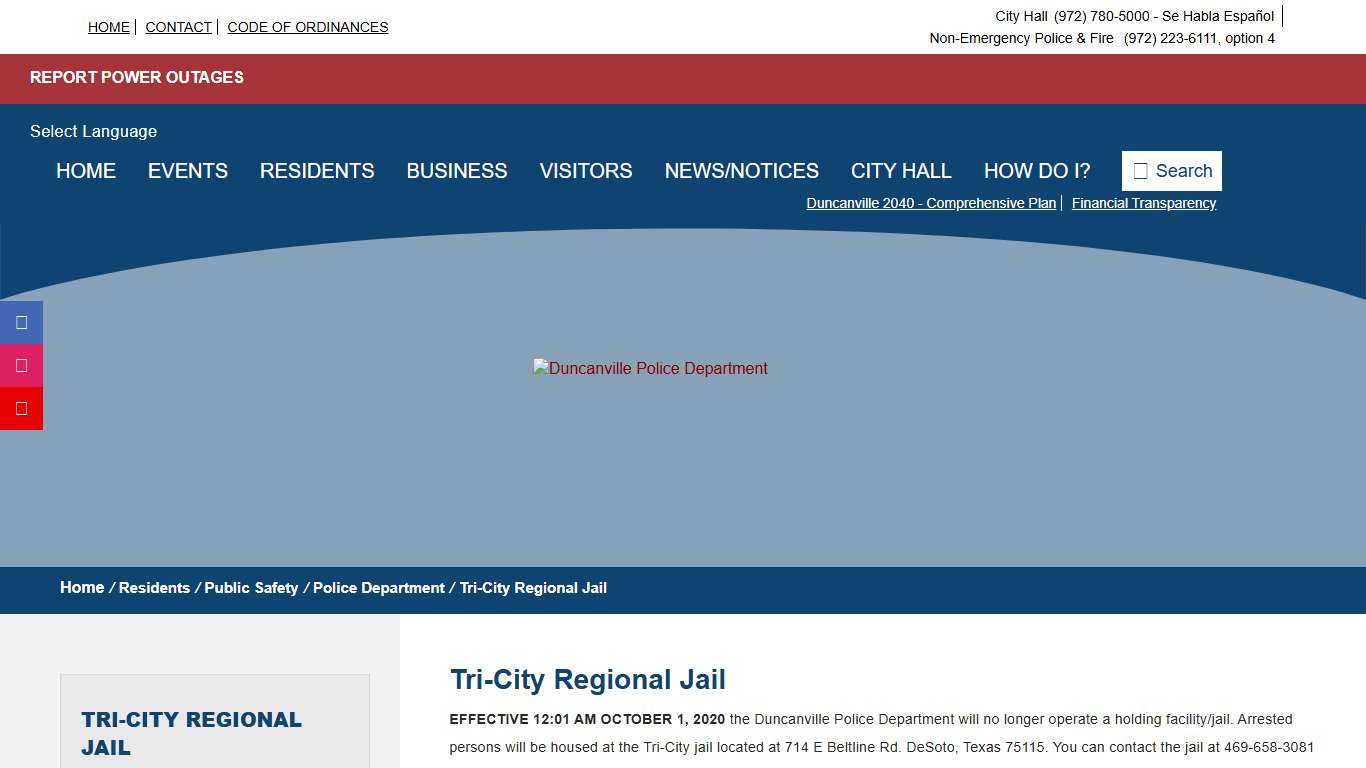 Tri-City Regional Jail - City of Duncanville